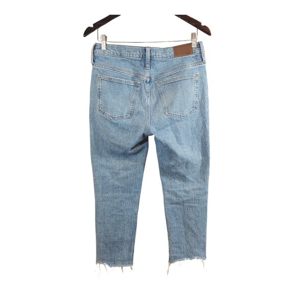 Madewell Mid-Rise Perfect Vintage Medium Wash Raw Hem Jeans Classic Women's 27 - Picture 5 of 8